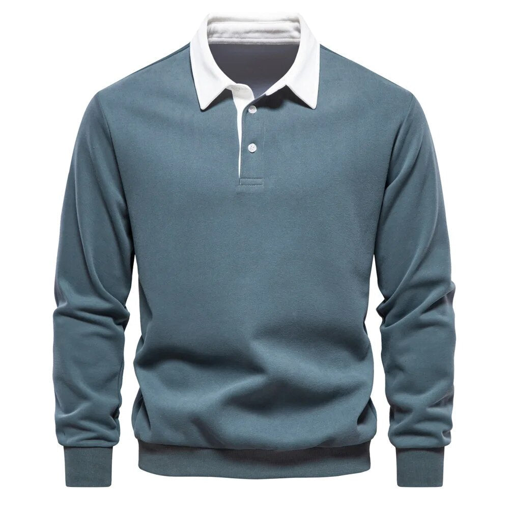 Austin Long-Sleeve Polo Sweatshirt