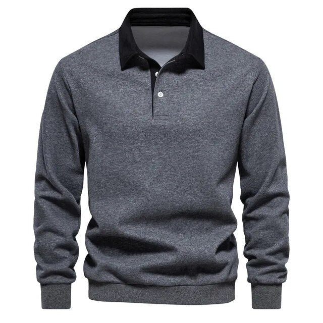 Austin Long-Sleeve Polo Sweatshirt