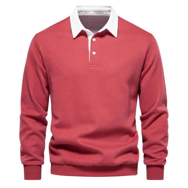 Austin Long-Sleeve Polo Sweatshirt