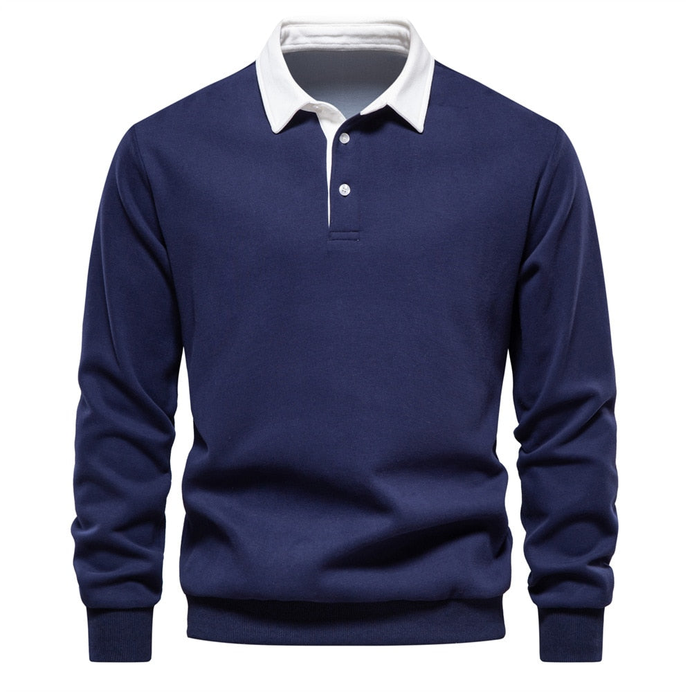 Austin Long-Sleeve Polo Sweatshirt