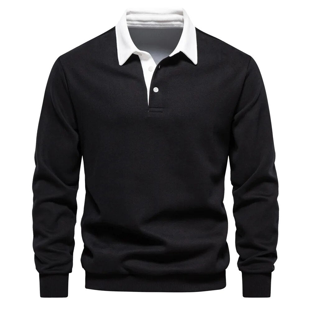 Austin Long-Sleeve Polo Sweatshirt