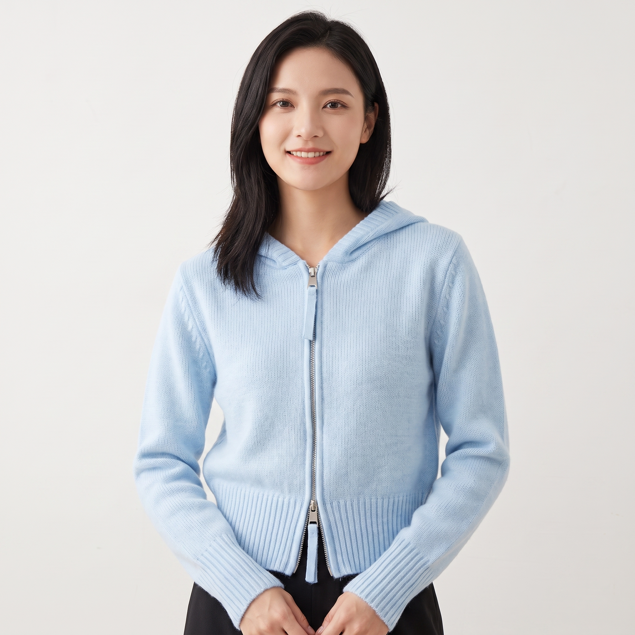 The Henrietta Zip Cardigan — front
